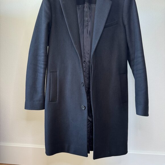 Everlane The Italian ReWool Trench Coat Black Size Small (Petite) - Picture 9 of 16